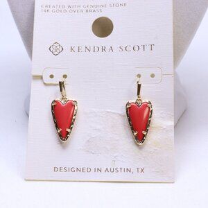 Kendra Scott Aria Magnesite 14K Gold Over Brass Drop Earrings in Red Magnesite